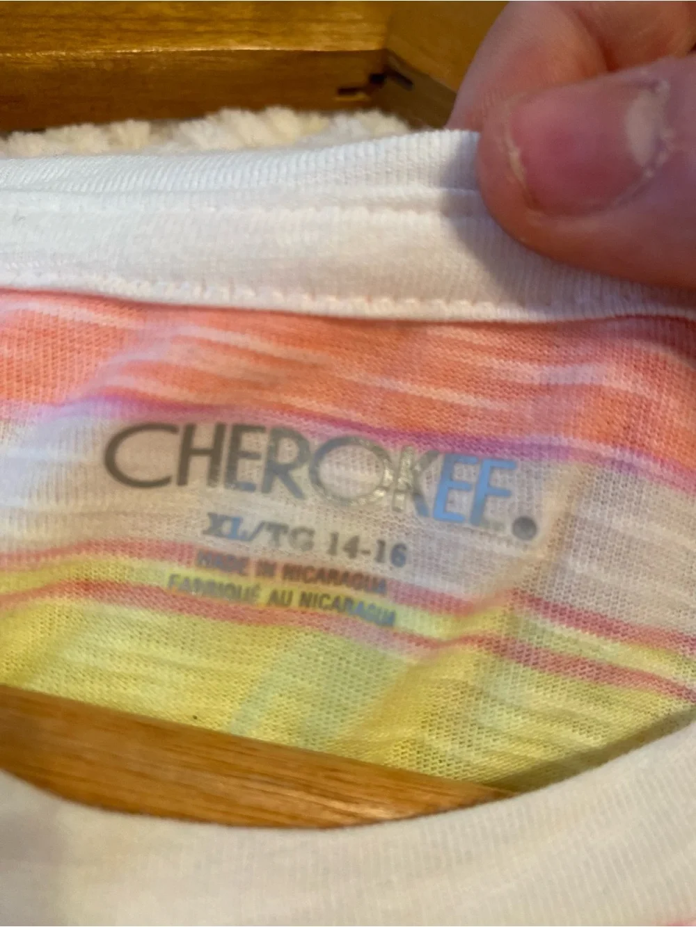 Cherokee Girls XL 14-16 Multicolor Striped T-Shirt